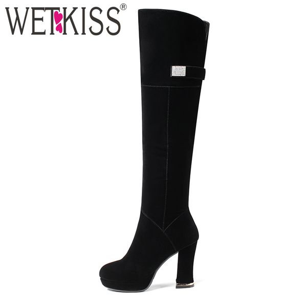 boots wetkiss women flock knee zipper thick heels short plush winter female platform black boot crystal
boots wetkiss women flock knee zipper thick heels short plush winter female platform black boot crystal