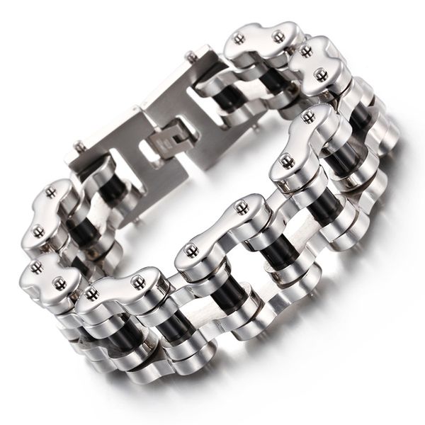stainless steel bracelet titanium steel bracelet punk wind men 's bicycle stainless jewelry wholesale, Black
stainless steel bracelet titanium steel bracelet punk wind men 's bicycle stainless jewelry wholesale, Black