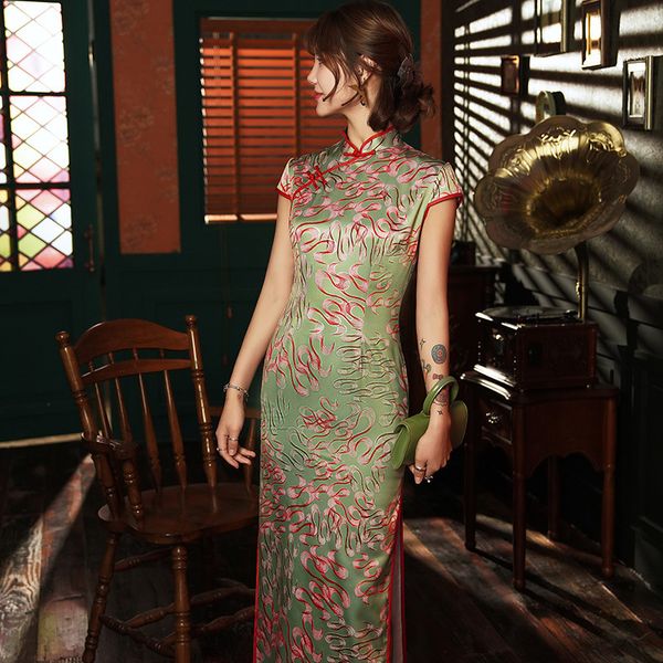 ethnic clothing arrival satin female slim cheongsam chinese style qipao vestidos classic dress stage performance clothes s-4xl, Red
ethnic clothing arrival satin female slim cheongsam chinese style qipao vestidos classic dress stage performance clothes s-4xl, Red