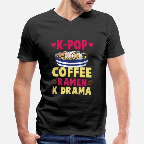 k pop coffee ramen k drama t shirt men printing 100% cotton o-neck gents crazy comfortable spring autumn cool shirt