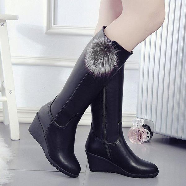 winter boots 2020 women boots wedge mid calf women shoes black fashion mother shoes leather round toe ladies shoes#3
winter boots 2020 women boots wedge mid calf women shoes black fashion mother shoes leather round toe ladies shoes#3
