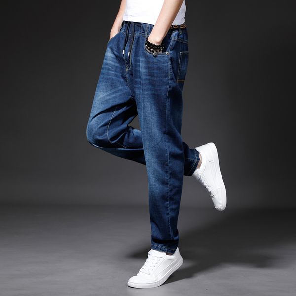 men loose drawstring elasticed long jeans male plus size casual soft pants male loose hip leisure trousers 51309, Blue
men loose drawstring elasticed long jeans male plus size casual soft pants male loose hip leisure trousers 51309, Blue