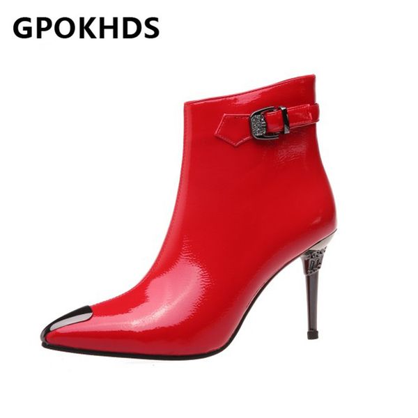 boots gpokhds 2021 women ankle patent leather winter short plush pointed toe metal decoration high heels female size 40, Black
boots gpokhds 2021 women ankle patent leather winter short plush pointed toe metal decoration high heels female size 40, Black