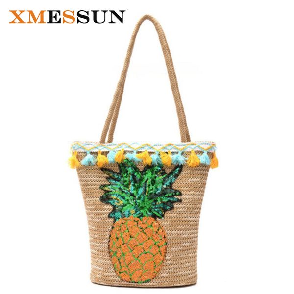 handmade tassel summer straw handbags women sequin pineapple beach bag woven shoulder bags basket party market shopping tote c84
handmade tassel summer straw handbags women sequin pineapple beach bag woven shoulder bags basket party market shopping tote c84