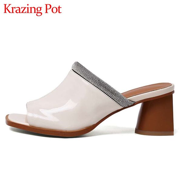 krazing pot natural leather peep toe high heels rhinestone young lady convenient cozy summer leisure slip on sandals women l7f3, Black
krazing pot natural leather peep toe high heels rhinestone young lady convenient cozy summer leisure slip on sandals women l7f3, Black