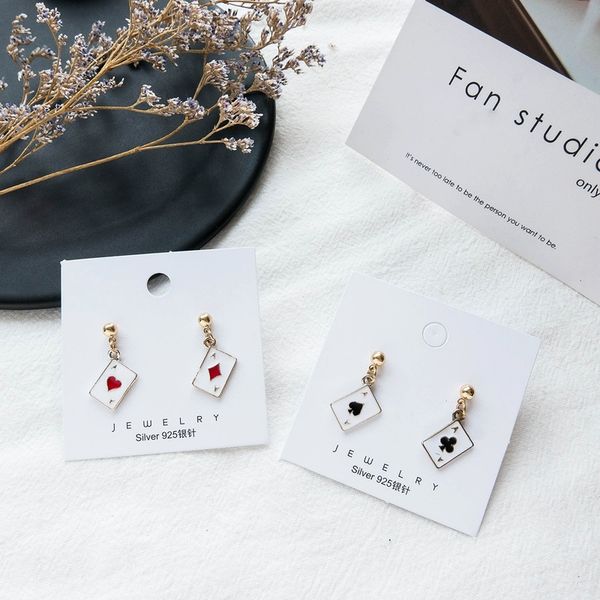 korean simple creative metal texture playing card shape asymmetry earrings fashion personality girl women's jewelry accessories, Silver
korean simple creative metal texture playing card shape asymmetry earrings fashion personality girl women's jewelry accessories, Silver
