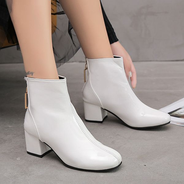 fashion ankle boots for women pu leather square heel boots solid color round toe shoes zipper short ladies shoes autumn booties, Black
fashion ankle boots for women pu leather square heel boots solid color round toe shoes zipper short ladies shoes autumn booties, Black