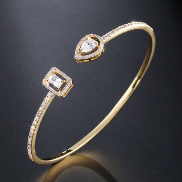 2020 new simple rose gold crystal wedding bracelet luxury chain bridal open geometric bangle for women evening dress jewelry b83, Black 
2020 new simple rose gold crystal wedding bracelet luxury chain bridal open geometric bangle for women evening dress jewelry b83, Black