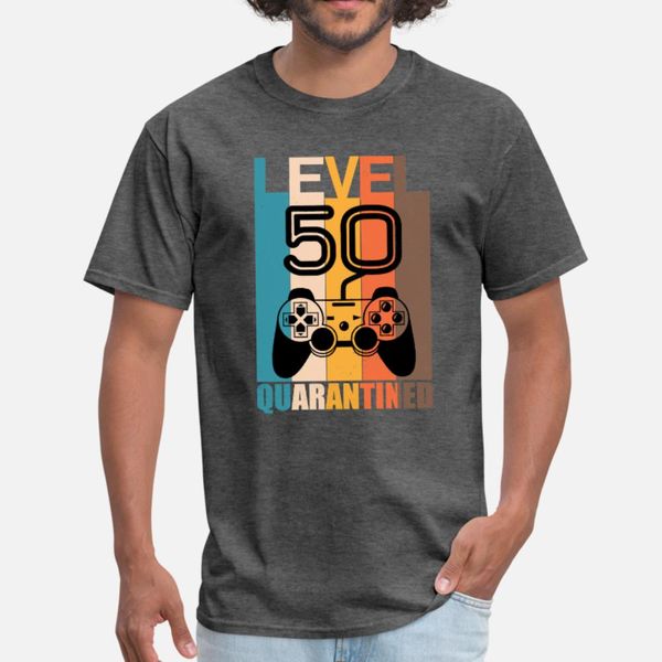 level 50 quarantined funny 50th birthday gamer t shirt men character 100% cotton round collar novelty crazy humor spring slim shirt, White;black
level 50 quarantined funny 50th birthday gamer t shirt men character 100% cotton round collar novelty crazy humor spring slim shirt, White;black