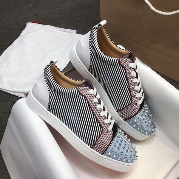 luxury designer spikes red bottom shoes stripe patent leather sneakers for men women trainers rivet casual dress,party,wedding e, Black
luxury designer spikes red bottom shoes stripe patent leather sneakers for men women trainers rivet casual dress,party,wedding e, Black