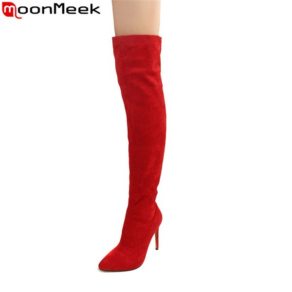 moonmeek plus size 34-46 autumn winter boots pointed toe over the knee boots women thin high heels ladies shoes long, Black
moonmeek plus size 34-46 autumn winter boots pointed toe over the knee boots women thin high heels ladies shoes long, Black