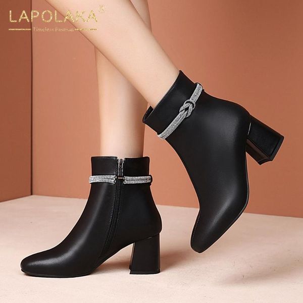 lapolaka 2020 big size 43 chunky heels ankle boots women zip up split leather crystal ankle boots shoes ladies, Black
lapolaka 2020 big size 43 chunky heels ankle boots women zip up split leather crystal ankle boots shoes ladies, Black