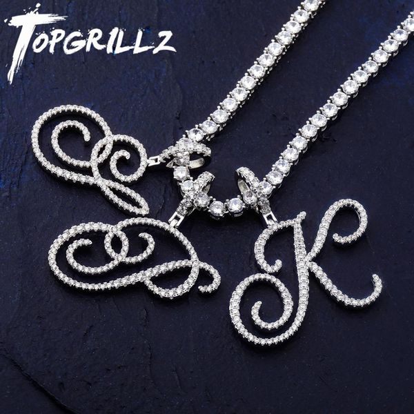 rillz new fashion a-z cursive letters name pendant iced out cubic zircon hip hop jewelry gift with 4mm tennis chain, Silver
rillz new fashion a-z cursive letters name pendant iced out cubic zircon hip hop jewelry gift with 4mm tennis chain, Silver