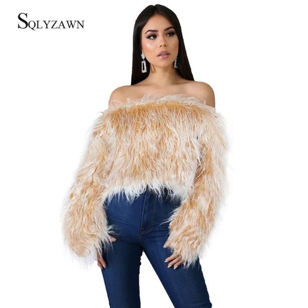 women's fur & faux off shoulder shirt women plush crop warm luxury short shaggy tassel artificial pullover streetwear, Black
women's fur & faux off shoulder shirt women plush crop warm luxury short shaggy tassel artificial pullover streetwear, Black
