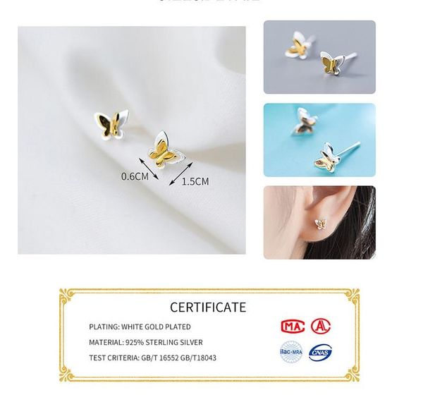 inzatrendy lovely gold butterfly stud earrings for women birthday party real 925 sterling silver jewelry mujer moda 2020002, Golden;silver
inzatrendy lovely gold butterfly stud earrings for women birthday party real 925 sterling silver jewelry mujer moda 2020002, Golden;silver