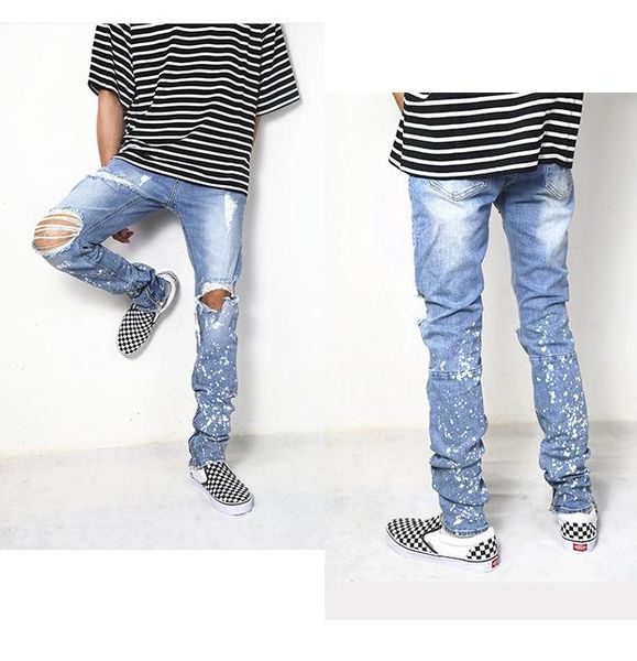 mens ripped big hole slim casual denim fit biker destroyed jeans long pants straight jeans size 29-36, Blue
mens ripped big hole slim casual denim fit biker destroyed jeans long pants straight jeans size 29-36, Blue