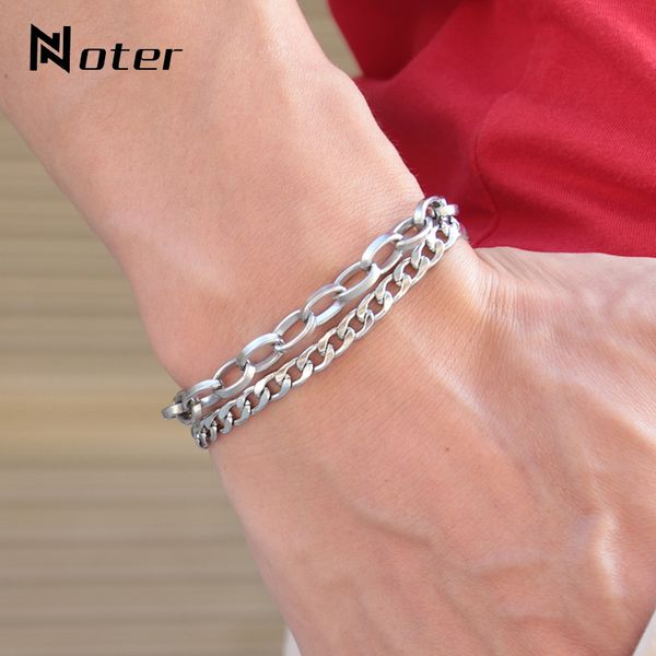 noter new arrival 2 layers stainless steel bracelet men boys ethnic cuban chain braslet punk hiphop brazalete present for men, Black
noter new arrival 2 layers stainless steel bracelet men boys ethnic cuban chain braslet punk hiphop brazalete present for men, Black
