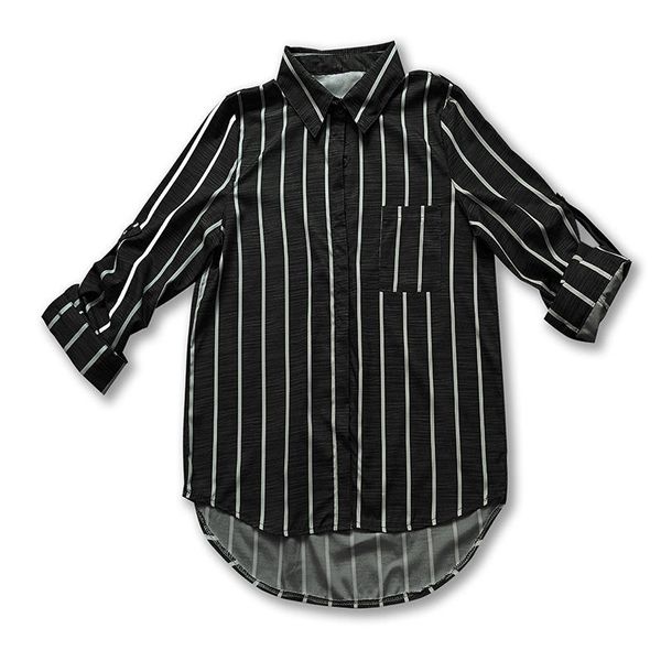 womens spring and autumn casual long roll up sleeve blouses comfort button down striped printing tunics with pocket shirts, White
womens spring and autumn casual long roll up sleeve blouses comfort button down striped printing tunics with pocket shirts, White