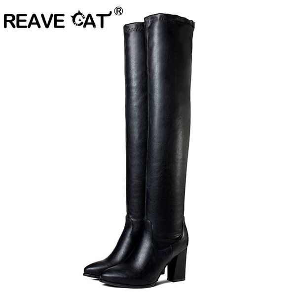 reave cat women boots over the knee ladies spring autumn boots high heels pointed toe velvet warm female mujer botas a760, Black
reave cat women boots over the knee ladies spring autumn boots high heels pointed toe velvet warm female mujer botas a760, Black
