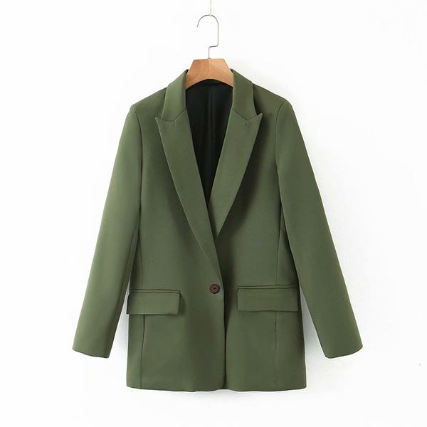 women's suits & blazers women blazer green one button female long sleeve casual jacket formal, White;black
women's suits & blazers women blazer green one button female long sleeve casual jacket formal, White;black