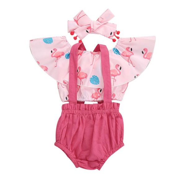 infant newborn baby girls 3pcs set flamingo crops ruffled shirt +overall shorts +headband summer sunsuits, White
infant newborn baby girls 3pcs set flamingo crops ruffled shirt +overall shorts +headband summer sunsuits, White