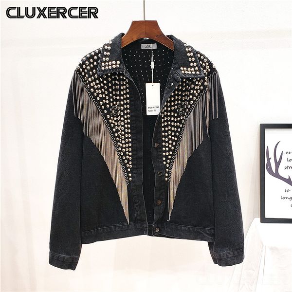 2020 spring autumn streetwear style denim jacket women casual rivet tassel short jeans coat female loose long sleeve outerwear, Black;brown
2020 spring autumn streetwear style denim jacket women casual rivet tassel short jeans coat female loose long sleeve outerwear, Black;brown