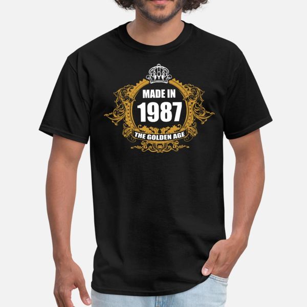 made in 1987 the golden age t shirt men customize 100% cotton euro size s-3xl basic solid fit casual summer normal shirt, White;black
made in 1987 the golden age t shirt men customize 100% cotton euro size s-3xl basic solid fit casual summer normal shirt, White;black