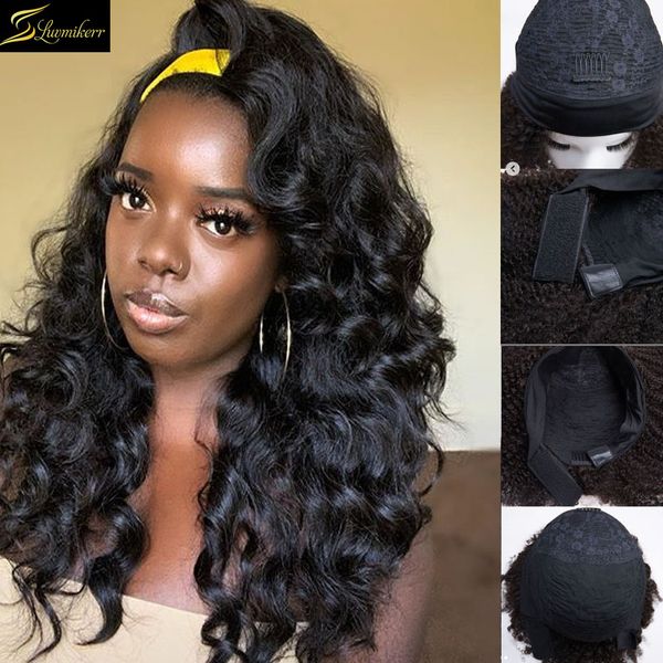 lace wigs brazilian loose deep wave headband wig human hair 150 density full machine made 360 frontal for black women closure, Black;brown
lace wigs brazilian loose deep wave headband wig human hair 150 density full machine made 360 frontal for black women closure, Black;brown