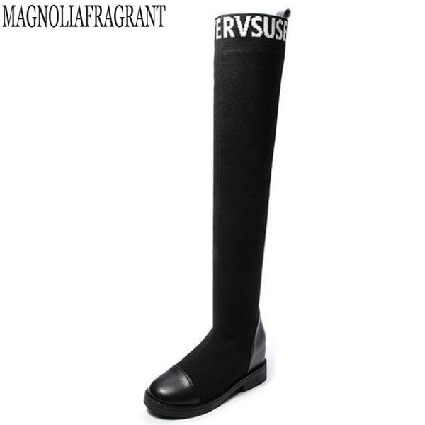 letter embroider long knitted boots winter boots women increase within over the knee with sock weave thigh high y664, Black
letter embroider long knitted boots winter boots women increase within over the knee with sock weave thigh high y664, Black
