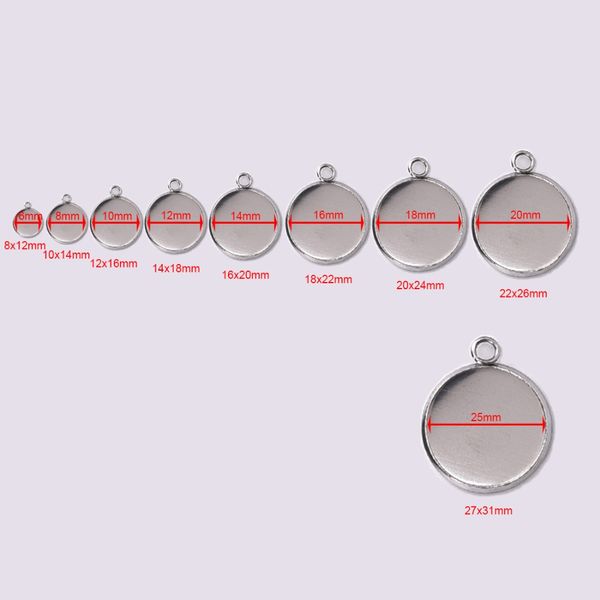 50pcs 6/8/10/12/14/16/18/20/25/30mm round stainless steel pendant blank cabochon base setting bezel diy jewelry making component
50pcs 6/8/10/12/14/16/18/20/25/30mm round stainless steel pendant blank cabochon base setting bezel diy jewelry making component