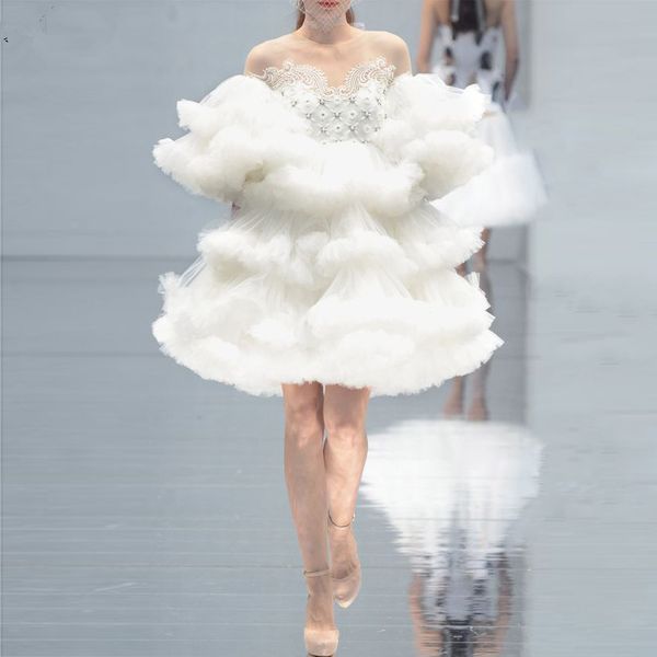 new haute couture short prom dresses 2020 new ruffled tulle off white cocktail dress short layered tiered chic women party gowns, Black
new haute couture short prom dresses 2020 new ruffled tulle off white cocktail dress short layered tiered chic women party gowns, Black