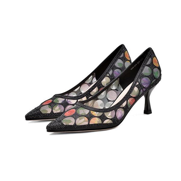 dress shoes genuine leather gauze pumps women pointed toe footwear shallow party female fashion fine heel heels 6.5 cm woman spring, Black
dress shoes genuine leather gauze pumps women pointed toe footwear shallow party female fashion fine heel heels 6.5 cm woman spring, Black