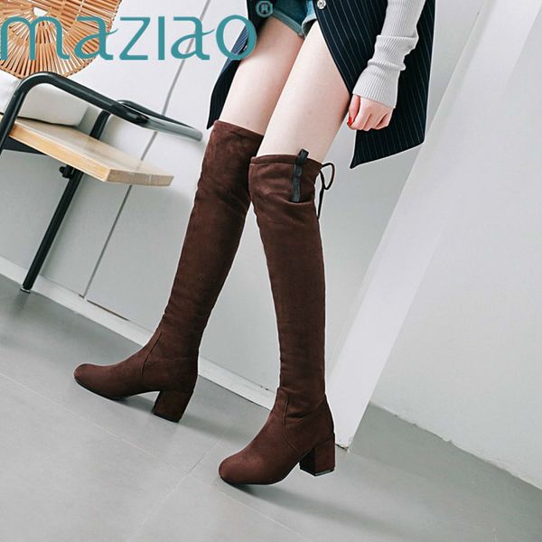 female flock over the knee boots square high heel fashion boots slip on winter ladies shoes round toe elegant women maziao, Black
female flock over the knee boots square high heel fashion boots slip on winter ladies shoes round toe elegant women maziao, Black