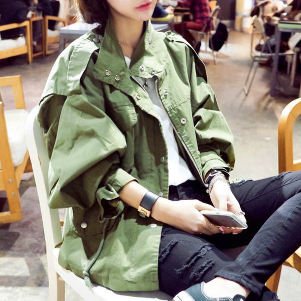 women's trench coats spring autumn coat loose lace-up waist thin casual windbreaker green overalls two colors kpop chic, Tan;black
women's trench coats spring autumn coat loose lace-up waist thin casual windbreaker green overalls two colors kpop chic, Tan;black