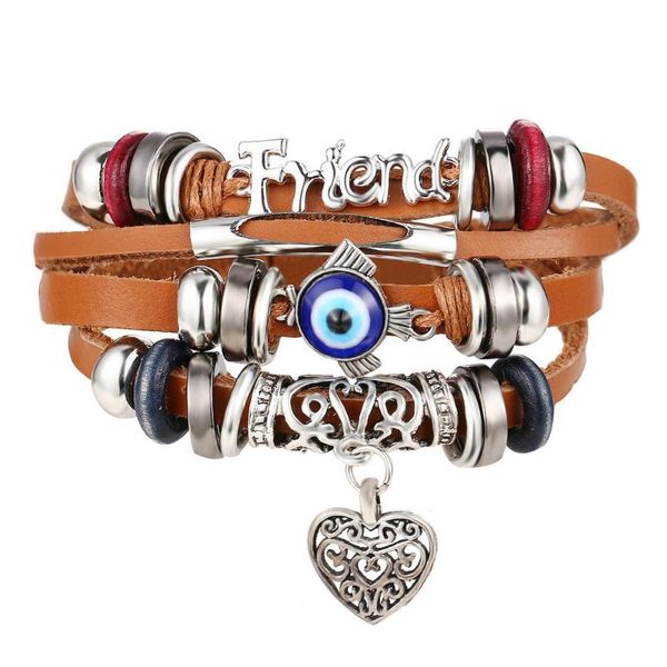 new fashion hollow love multi-layer artificial leather bracelet creative retro punk black men's bracelet, Golden;silver
new fashion hollow love multi-layer artificial leather bracelet creative retro punk black men's bracelet, Golden;silver
