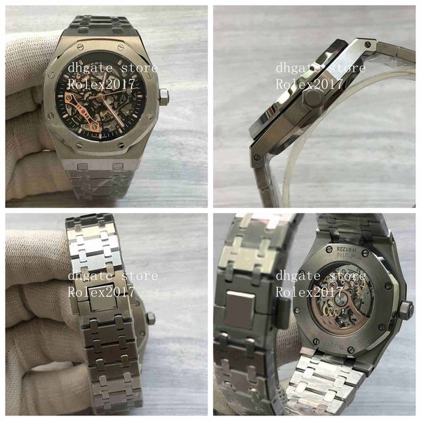 mens quality automatic 15407 41mm 15407st stainless hollow mechanical transparent movement automatic men black dial watches, Slivery;brown
mens quality automatic 15407 41mm 15407st stainless hollow mechanical transparent movement automatic men black dial watches, Slivery;brown