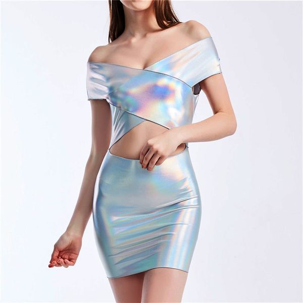 casual dresses summer off shoulder slash neck dress slim backless metallic color mini office lady elegant bodycon low cut, Black;gray
casual dresses summer off shoulder slash neck dress slim backless metallic color mini office lady elegant bodycon low cut, Black;gray