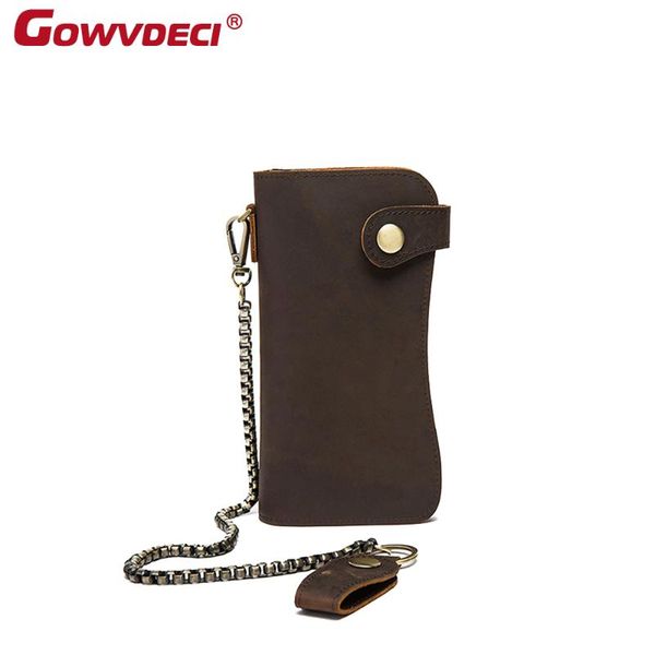 genuine leather long wallet retro men leather chain anti-theft wallet clutch business, Red;black
genuine leather long wallet retro men leather chain anti-theft wallet clutch business, Red;black
