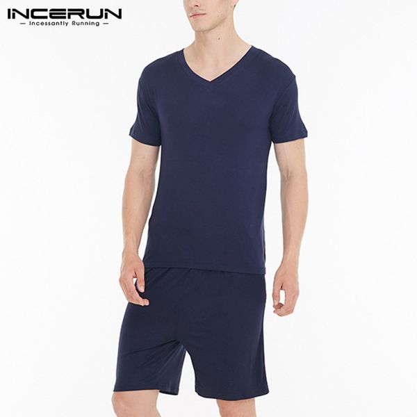 incerun 2020 men's pajamas sets homewear solid short sleeve v neck nightgown breathable casual & shorts men sleepwear sets, Black;brown
incerun 2020 men's pajamas sets homewear solid short sleeve v neck nightgown breathable casual & shorts men sleepwear sets, Black;brown