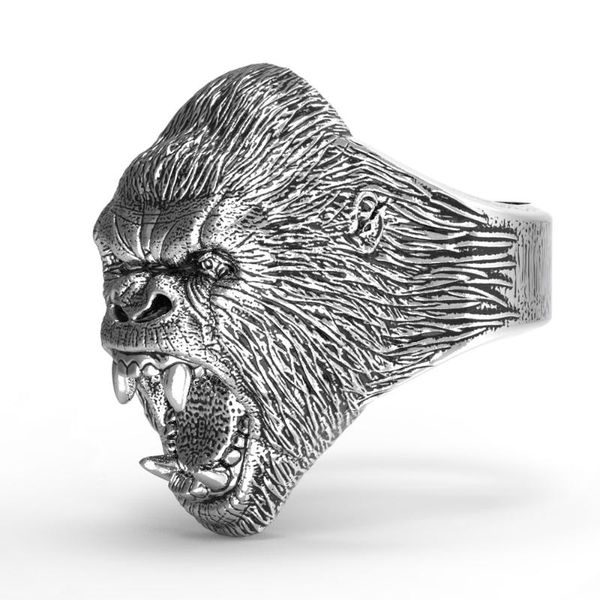 european and american style stainless steel gorilla roaring ring men's personality domineering animal ring, Golden;silver
european and american style stainless steel gorilla roaring ring men's personality domineering animal ring, Golden;silver