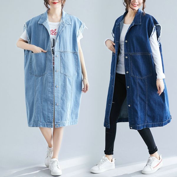 windbreaker spring autumn denim vest large size women's mid-length outwear washed fringed sleeveless denim trench coat new z259, Tan;black
windbreaker spring autumn denim vest large size women's mid-length outwear washed fringed sleeveless denim trench coat new z259, Tan;black