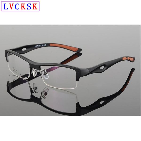 men semi rimless sport glasses frame fashion casual transparent spectacles clear glass eyeglasses can customize prescription n5, Black
men semi rimless sport glasses frame fashion casual transparent spectacles clear glass eyeglasses can customize prescription n5, Black