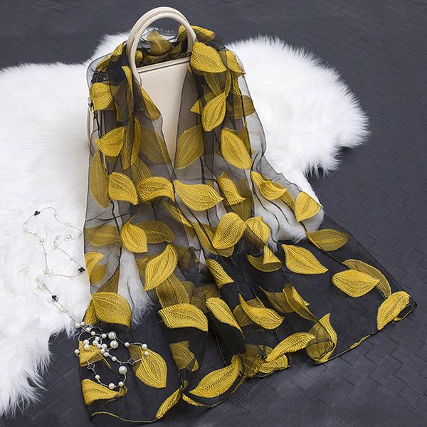 180*70cm leaves embroidered scarf women long shawl echarpe winter spring lady elegant hijab wraps, Blue;gray
180*70cm leaves embroidered scarf women long shawl echarpe winter spring lady elegant hijab wraps, Blue;gray