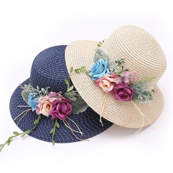 women summer faux flower wreath foldable wide brim straw hat anti-uv sunhat cap foldable comfortable to wear, Blue;gray
women summer faux flower wreath foldable wide brim straw hat anti-uv sunhat cap foldable comfortable to wear, Blue;gray