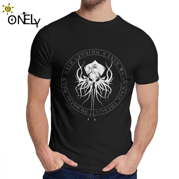 retro cthulhu sigil t-shirt male soft organic cotton camiseta s-6xl