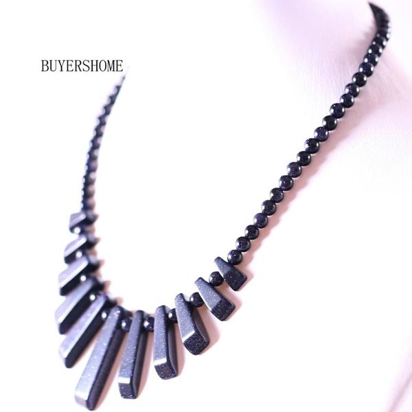 new without tags fashion jewelry natural stone beads blue sandstone necklace 18" 1pcs re151, Silver
new without tags fashion jewelry natural stone beads blue sandstone necklace 18" 1pcs re151, Silver