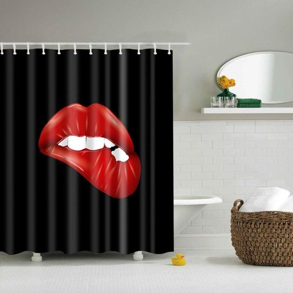 Waterproof Thicken Polyester 3D Black Shower Curtain Red Lips Mildew Proof Bath Tub Curtain with 12 pcs Hooks
Waterproof Thicken Polyester 3D Black Shower Curtain Red Lips Mildew Proof Bath Tub Curtain with 12 pcs Hooks