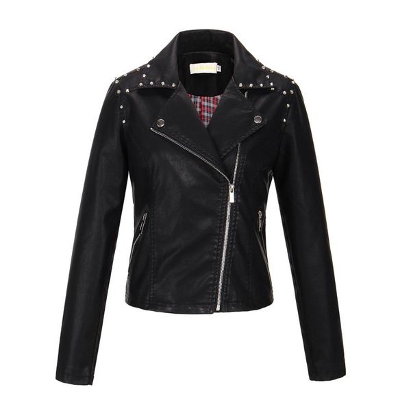 women's leather & faux aksr 2021 women jacket pu spring and autumn style pure color slim fashion trend size xs-2xl temperament, Black
women's leather & faux aksr 2021 women jacket pu spring and autumn style pure color slim fashion trend size xs-2xl temperament, Black