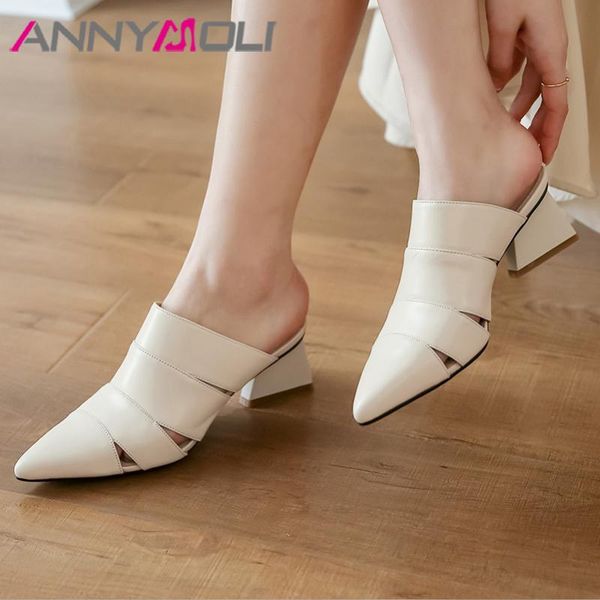 dress shoes annymoli real leather high heel mules women pumps pointed toe chunky heels footwear ladies autumn beige big size 40, Black
dress shoes annymoli real leather high heel mules women pumps pointed toe chunky heels footwear ladies autumn beige big size 40, Black
