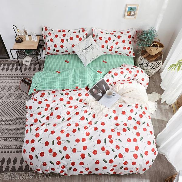 cherry fruit green grid print bed cover set kid duvet cover child bed sheets and pillowcases comforter bedding set j070
cherry fruit green grid print bed cover set kid duvet cover child bed sheets and pillowcases comforter bedding set j070